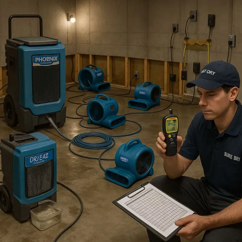 Structural Drying and Dehumidification process in Fort Dodge, IA
